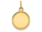 FJC Finejewelers 14k Yellow Gold Plain .011 Gauge Engravable Round Disc Charm