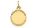 FJC Finejewelers 14k Yellow Gold Plain .027 Gauge Engravable Round Disc Charm 13 x 19mm