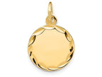 FJC Finejewelers 14k Yellow Gold Etched .011 Gauge Engravable Round Disc Charm 13 x 20mm