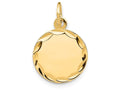 FJC Finejewelers 14k Yellow Gold Etched .013 Gauge Engravable Round Disc Charm