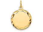FJC Finejewelers 14k Yellow Gold Etched .018 Gauge Engravable Round Disc Charm