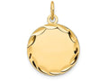 FJC Finejewelers 14k Yellow Gold Etched .027 Gauge Engravable Round Disc Charm