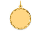 FJC Finejewelers 14k Yellow Gold Etched .018 Gauge Engravable Round Disc Charm