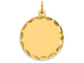 FJC Finejewelers 14k Yellow Gold Etched .035 Gauge Engravable Round Disc Charm