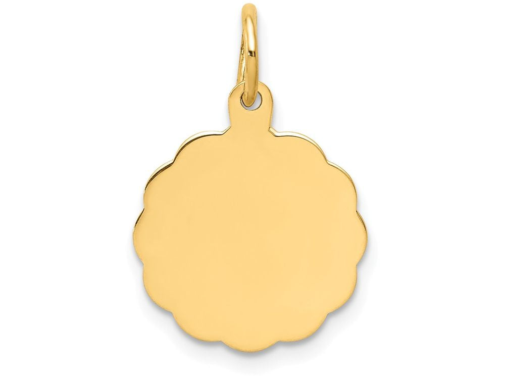 FJC Finejewelers 14k Yellow Gold .009 Gauge Engravable Scalloped Disc Charm