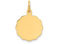FJC Finejewelers 14k Yellow Gold .018 Gauge Engravable Scalloped Disc Charm 13 x 20mm