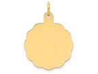 FJC Finejewelers 14k Yellow Gold .011 Gauge Engravable Scalloped Disc Charm 19 x 26mm