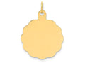 FJC Finejewelers 14k Yellow Gold .013 Gauge Engravable Scalloped Disc Charm 19 x 26mm