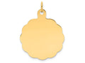 FJC Finejewelers 14k Yellow Gold .013 Gauge Engravable Scalloped Disc Charm 22 x 29mm
