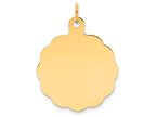 FJC Finejewelers 14k Yellow Gold .027 Gauge Engravable Scalloped Disc Charm 22 x 29mm