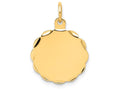 FJC Finejewelers 14k Yellow Gold .018 Gauge Engravable Scalloped Disc Charm