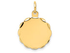 FJC Finejewelers 14k Yellow Gold .035 Gauge Engravable Scalloped Disc Charm 15 x 22mm