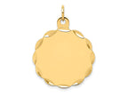 FJC Finejewelers 14k Yellow Gold .018 Gauge Engravable Scalloped Disc Charm