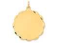 FJC Finejewelers 14k Yellow Gold .018 Gauge Engravable Scalloped Disc Charm