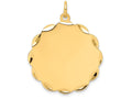 FJC Finejewelers 14k Yellow Gold .027 Gauge Engravable Scalloped Disc Charm 26 x 31mm