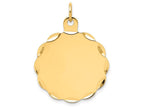 FJC Finejewelers 14k Yellow Gold .018 Gauge Engravable Scalloped Disc Charm