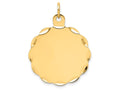 FJC Finejewelers 14k Yellow Gold .027 Gauge Engravable Scalloped Disc Charm
