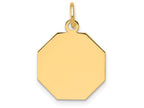 FJC Finejewelers 14k Yellow Gold Plain .018 Gauge Engravable Octagonal Disc Charm