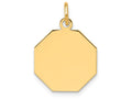 FJC Finejewelers 14k Yellow Gold Plain .027 Gauge Engravable Octagonal Disc Charm 15 x 21mm