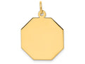 FJC Finejewelers 14k Yellow Gold Plain .013 Gauge Engravable Octagonal Disc Charm
