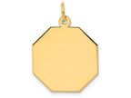 FJC Finejewelers 14k Yellow Gold Plain .013 Gauge Engravable Octagonal Disc Charm