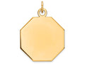 FJC Finejewelers 14k Yellow Gold Plain .018 Gauge Engravable Octagonal Disc Charm