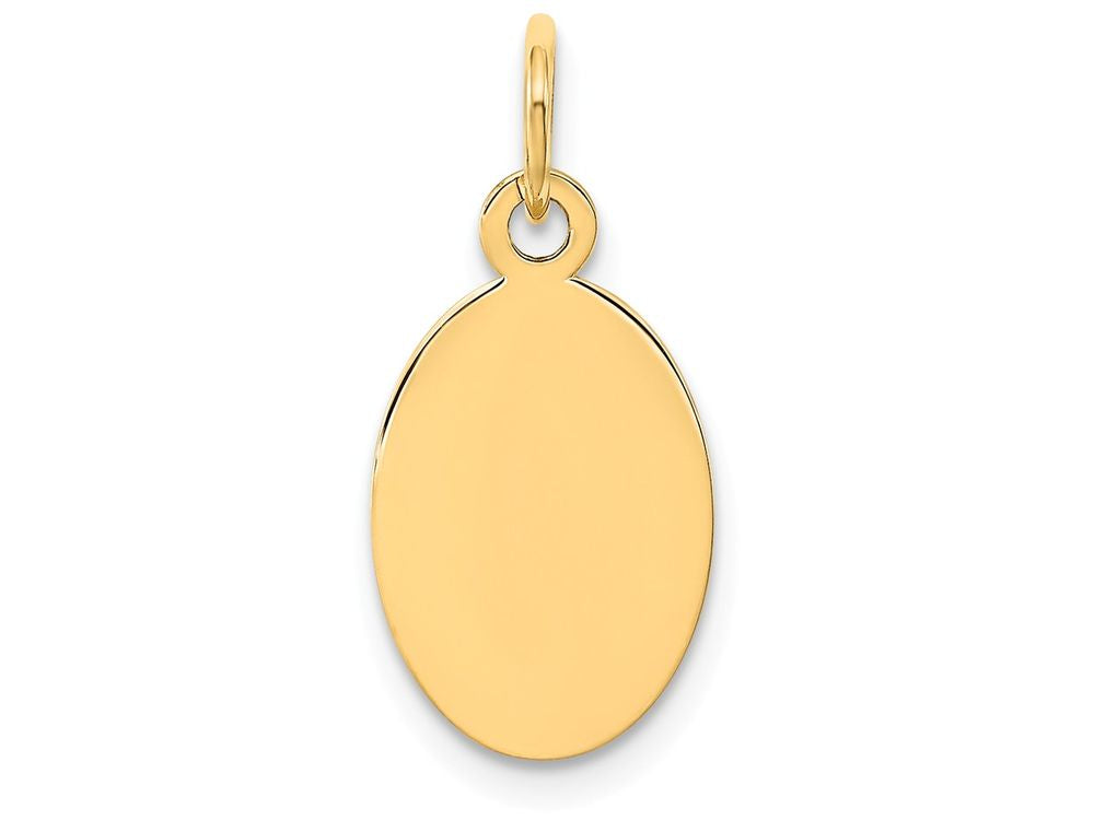 FJC Finejewelers 14k Yellow Gold Plain .009 Gauge Engravable Oval Disc Charm 9 x 20mm