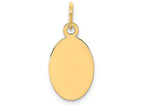 FJC Finejewelers 14k Yellow Gold Plain .009 Gauge Engravable Oval Disc Charm 9 x 20mm
