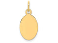 FJC Finejewelers 14k Yellow Gold Plain .035 Gauge Engravable Oval Disc Charm 9 x 20mm