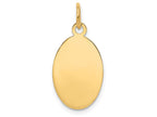 FJC Finejewelers 14k Yellow Gold Plain .009 Gauge Engravable Oval Disc Charm