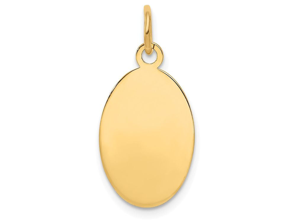 FJC Finejewelers 14k Yellow Gold Plain .011 Gauge Engravable Oval Disc Charm 11 x 22mm