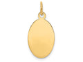 FJC Finejewelers 14k Yellow Gold Plain .035 Gauge Engravable Oval Disc Charm 11 x 22mm