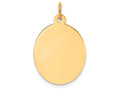 FJC Finejewelers 14k Yellow Gold Plain .035 Gauge Engravable Oval Disc Charm