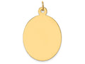 FJC Finejewelers 14k Yellow Gold Plain .011 Gauge Engravable Oval Disc Charm