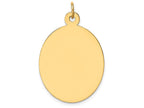 FJC Finejewelers 14k Yellow Gold Plain .011 Gauge Engravable Oval Disc Charm