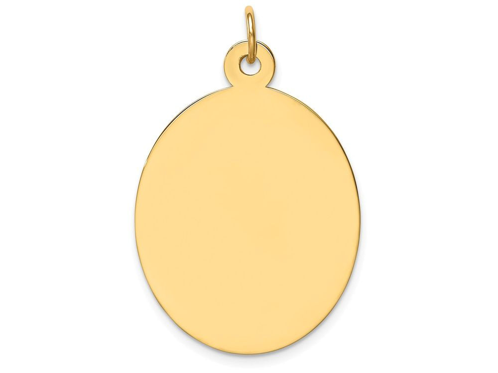 FJC Finejewelers 14k Yellow Gold Plain .035 Gauge Engravable Oval Disc Charm