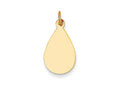 FJC Finejewelers 14k Yellow Gold Plain .013 Gauge Engravable Raindrop Disc Charm