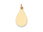 FJC Finejewelers 14k Yellow Gold Plain .018 Gauge Engravable Raindrop Disc Charm 11 x 23mm