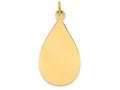 FJC Finejewelers 14k Yellow Gold Plain .018 Gauge Engravable Raindrop Disc Charm