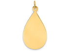 FJC Finejewelers 14k Yellow Gold Plain .018 Gauge Engravable Raindrop Disc Charm