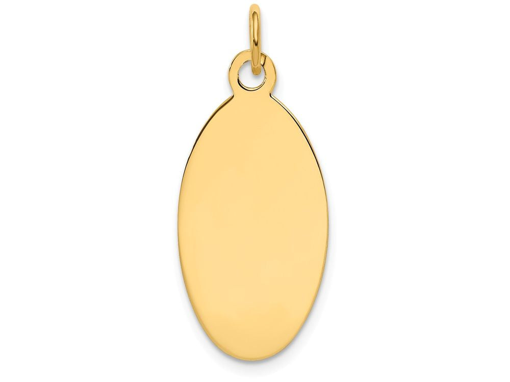 FJC Finejewelers 14k Yellow Gold Plain .013 Gauge Engravable Elliptical Disc Charm