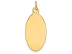 FJC Finejewelers 14k Yellow Gold Plain .018 Gauge Engravable Elliptical Disc Charm 12 x 30mm