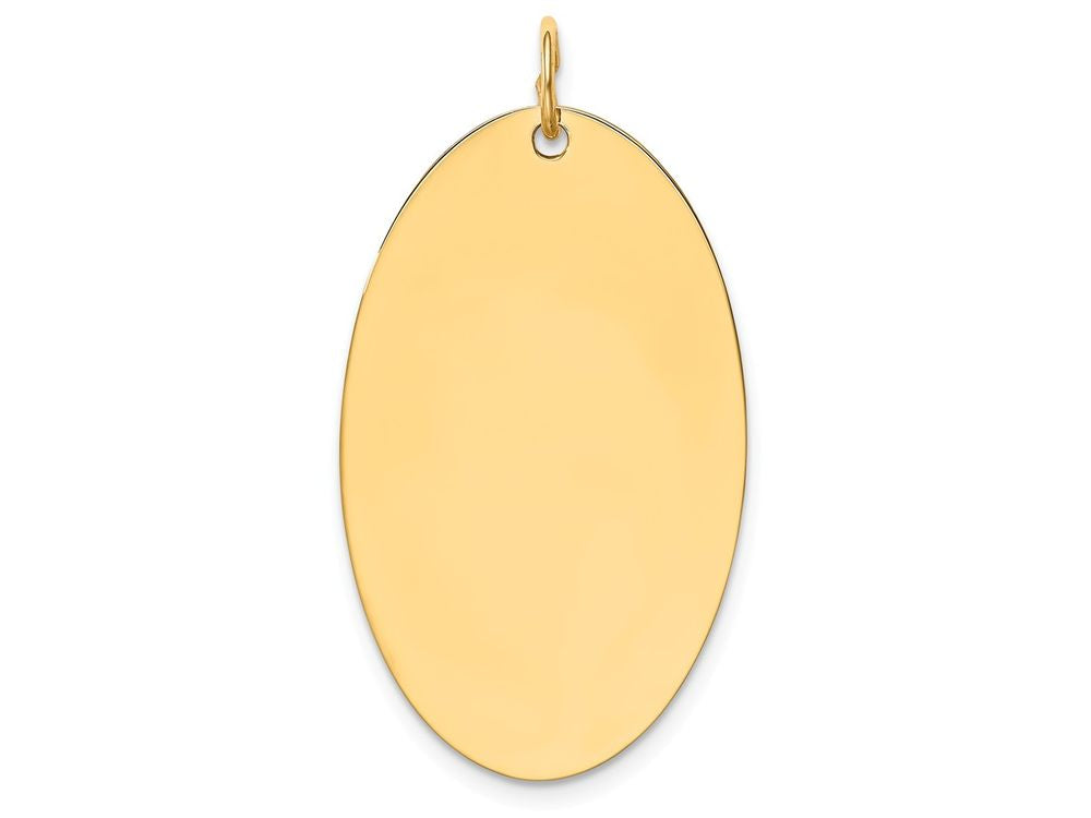 FJC Finejewelers 14k Yellow Gold Plain .018 Gauge Engravable Elliptical Disc Charm