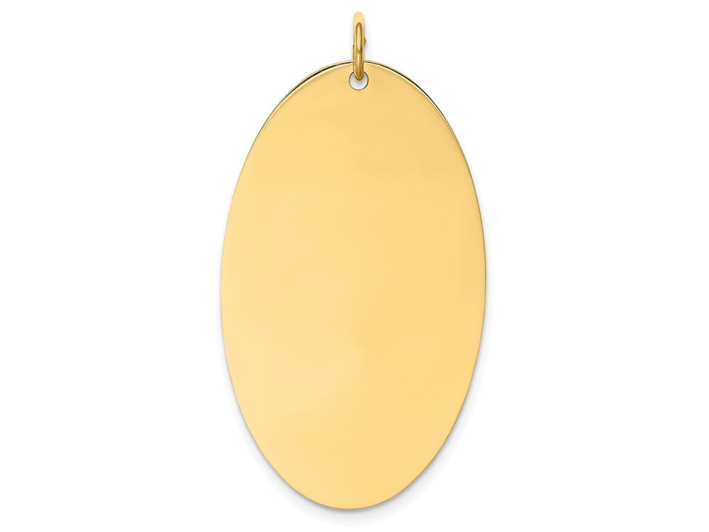 FJC Finejewelers 14k Yellow Gold Plain .011 Gauge Engravable Elliptical Disc Charm
