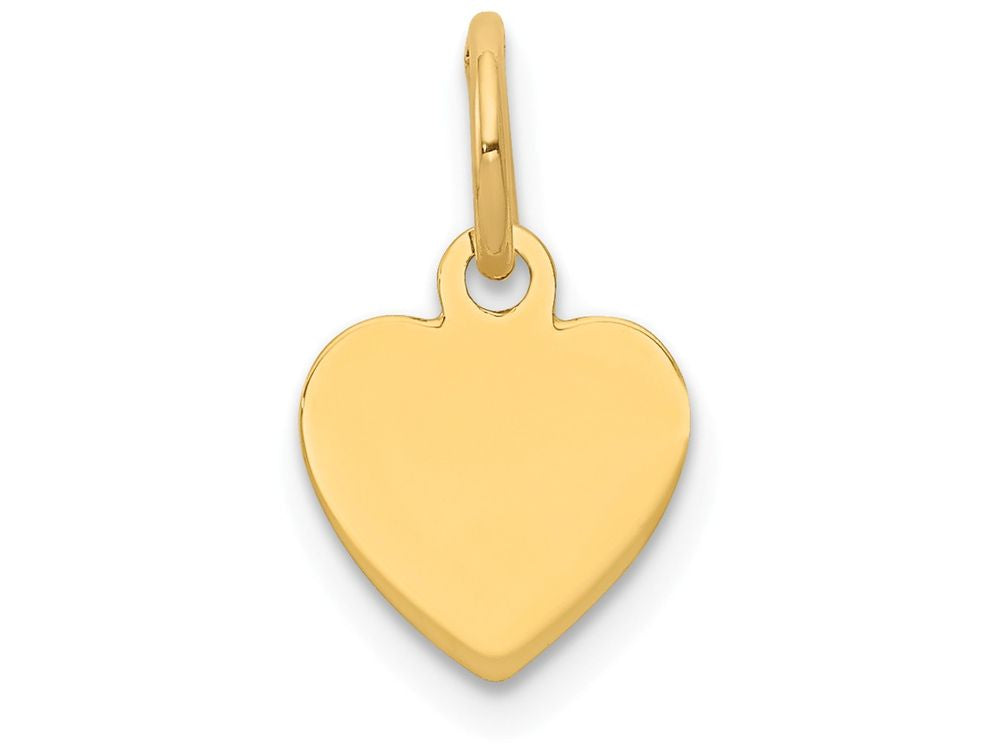 FJC Finejewelers 14k Yellow Gold Plain .013 Gauge Engravable Heart Disc Charm