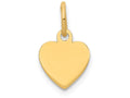 FJC Finejewelers 14k Yellow Gold Plain .018 Gauge Engravable Heart Disc Charm