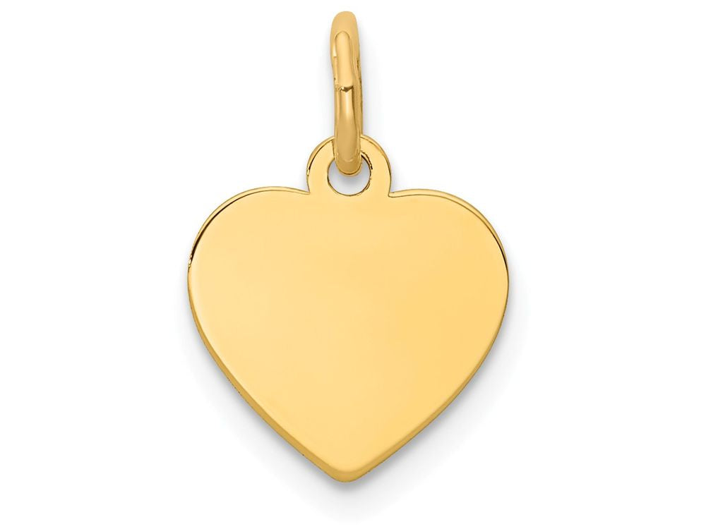FJC Finejewelers 14k Yellow Gold Plain .009 Gauge Engravable Heart Disc Charm