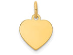 FJC Finejewelers 14k Yellow Gold Plain .009 Gauge Engravable Heart Disc Charm