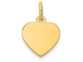 FJC Finejewelers 14k Yellow Gold Plain .011 Gauge Engravable Heart Disc Charm