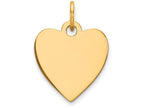 FJC Finejewelers 14k Yellow Gold Plain .009 Gauge Engravable Heart Disc Charm
